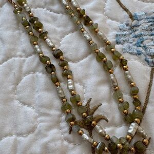 Napier Green and white Beaded Necklace